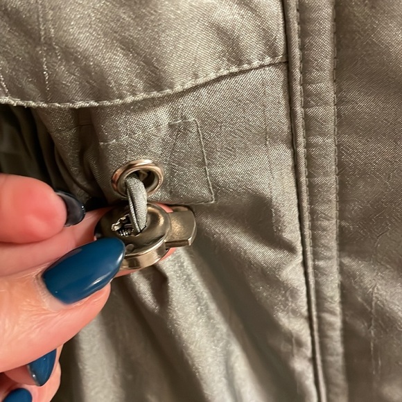 FLEET STREET women’s oversized trench coat green removable hood adjust waist L - Picture 5 of 17